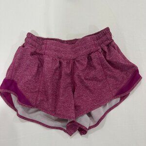 Lululemon Heathered Magenta Hotty Hot Shorts